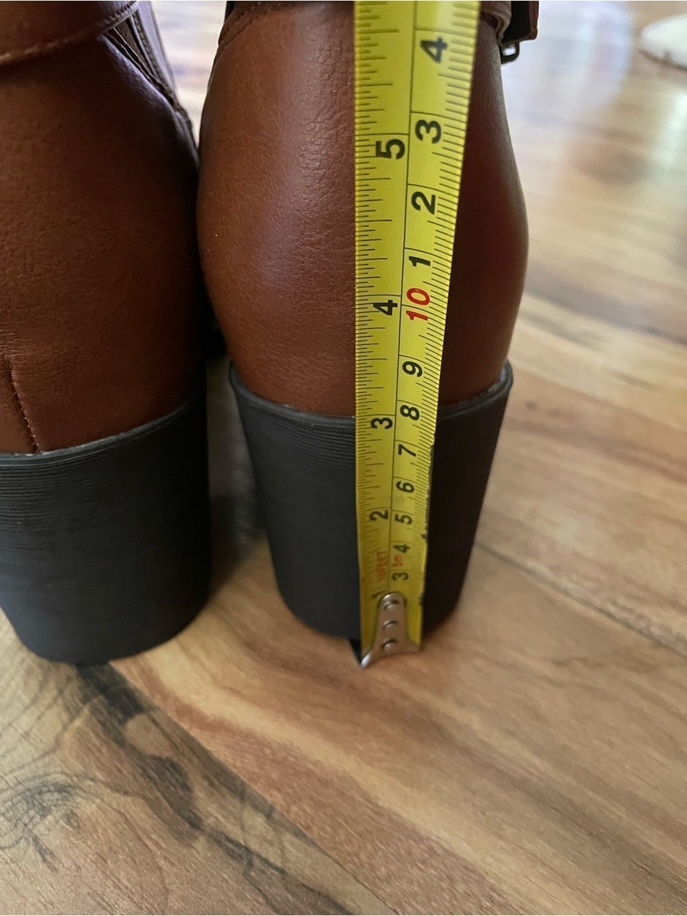 Gabylou Brown Knee-High Block Heel Boots Size 42 Wide Calf - Picture 10 of 12